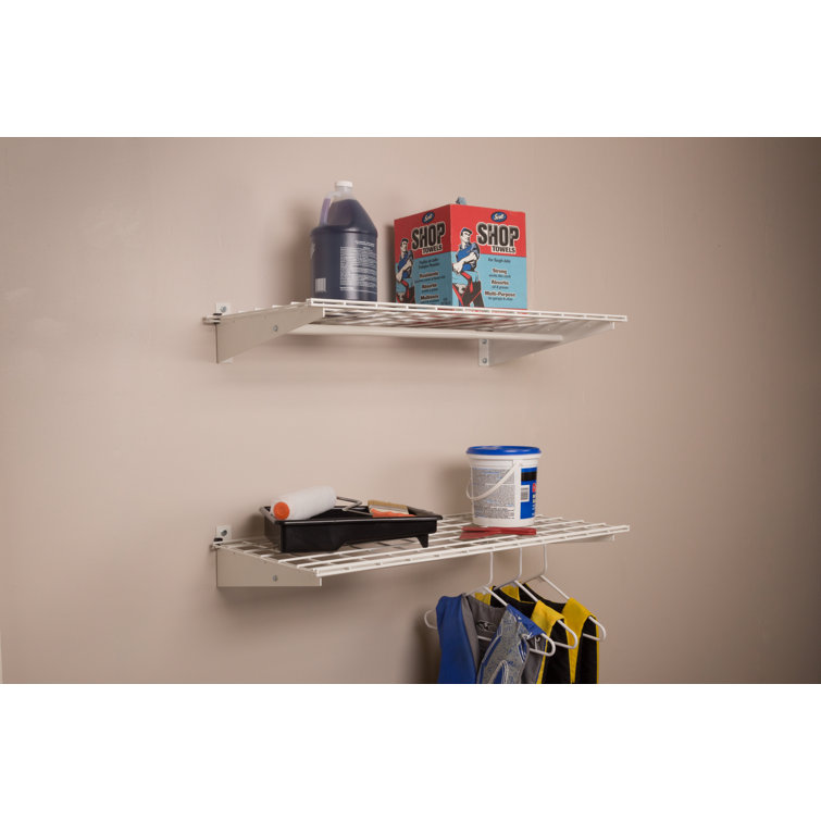 Metal shelf discount with hanging rod